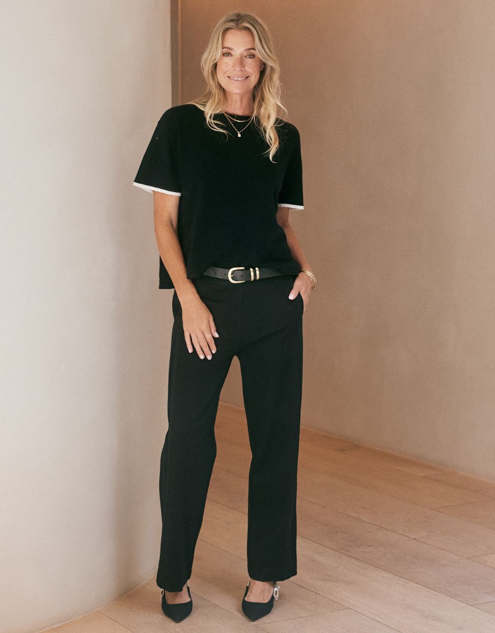 Frenchie Cotton Cashmere Tee - Black