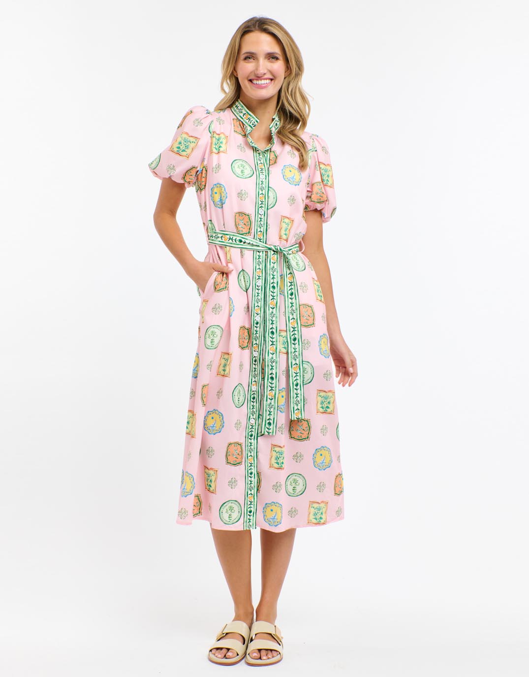 365-days-bellezza-dress-pink-print-womens-clothing