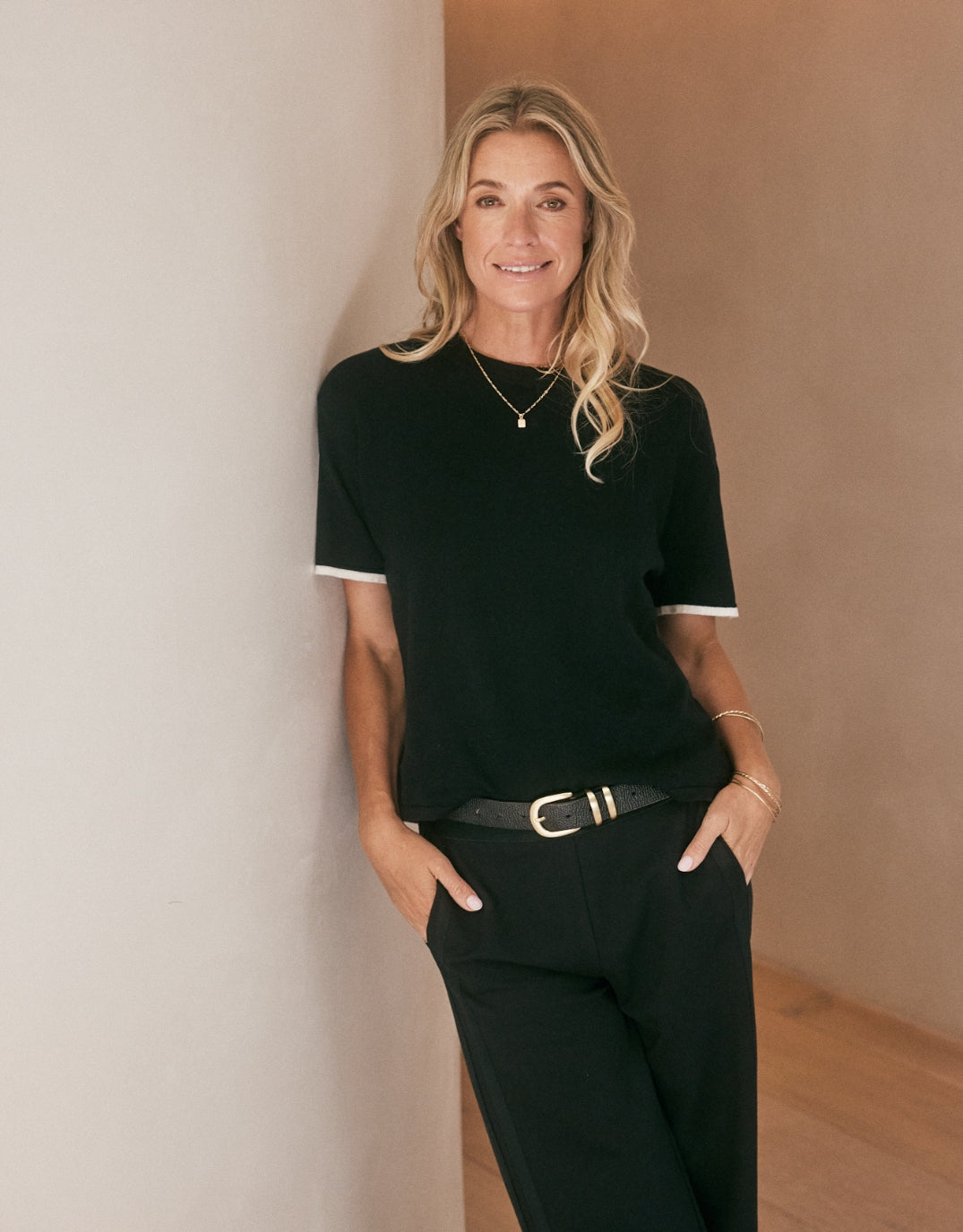 Frenchie Cotton Cashmere Tee - Black