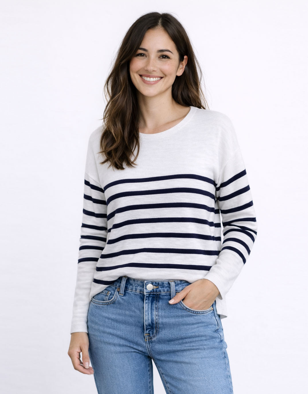 Bobbie Top - White/Navy