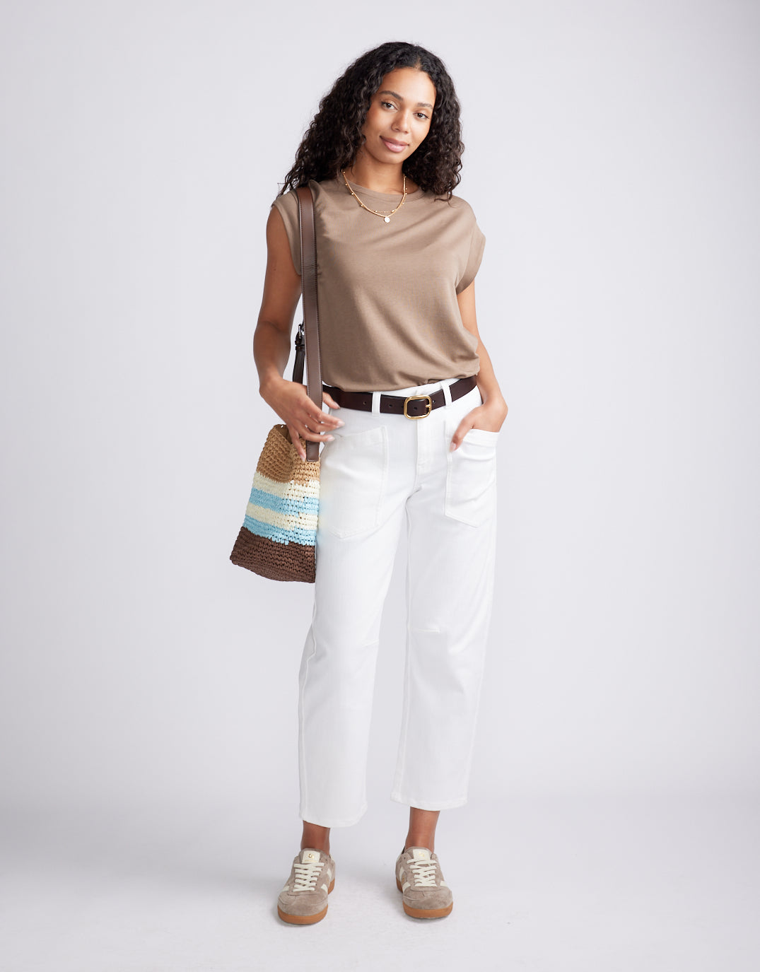 The Edit Cap Sleeve Tank - Chocolate