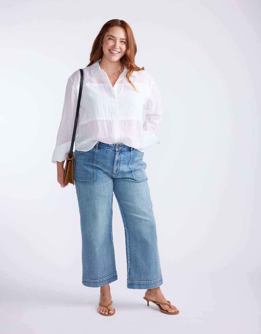 Chloe Panel Shirt - White