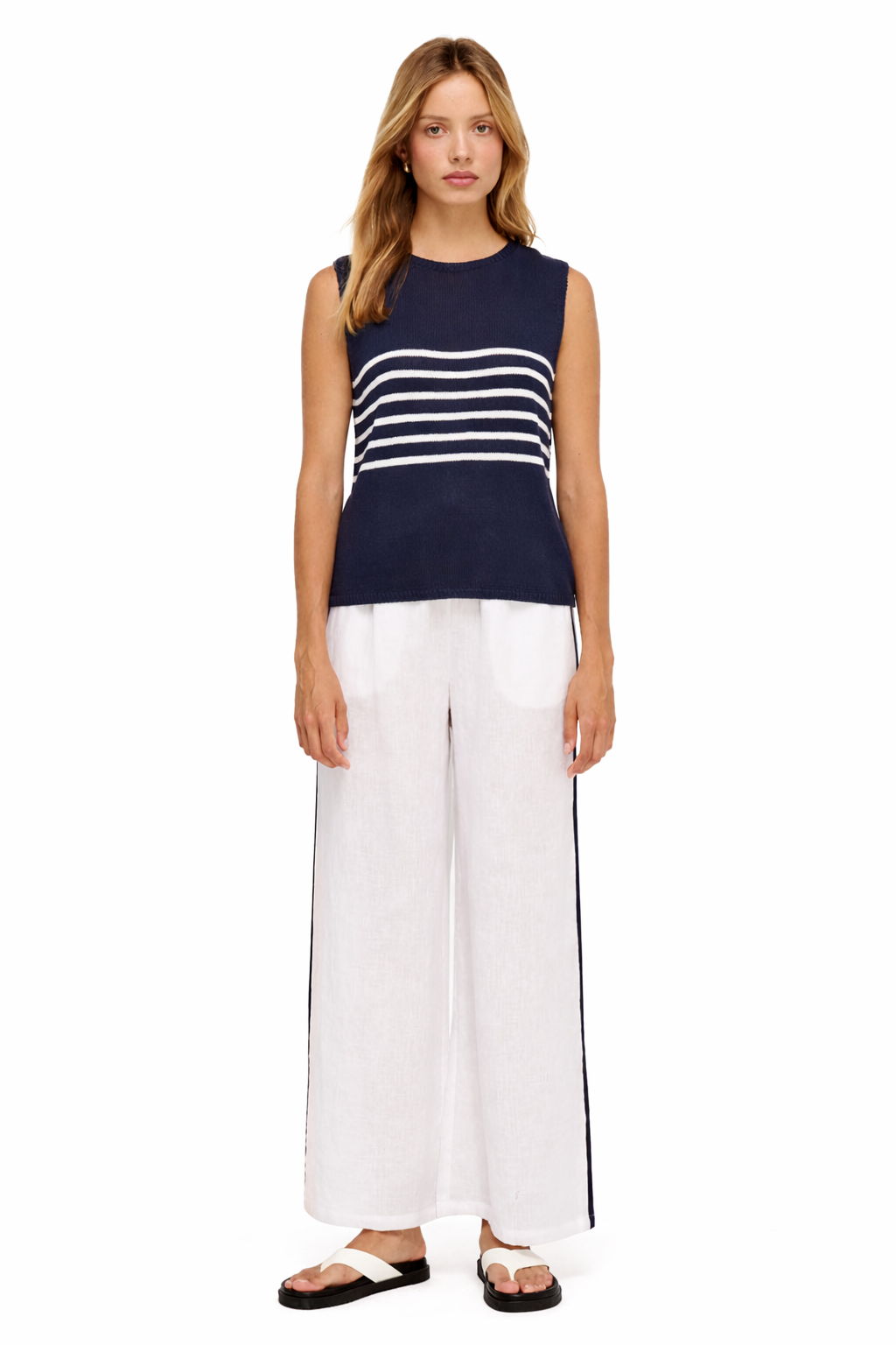 Monaco Spring Tank - Navy/White