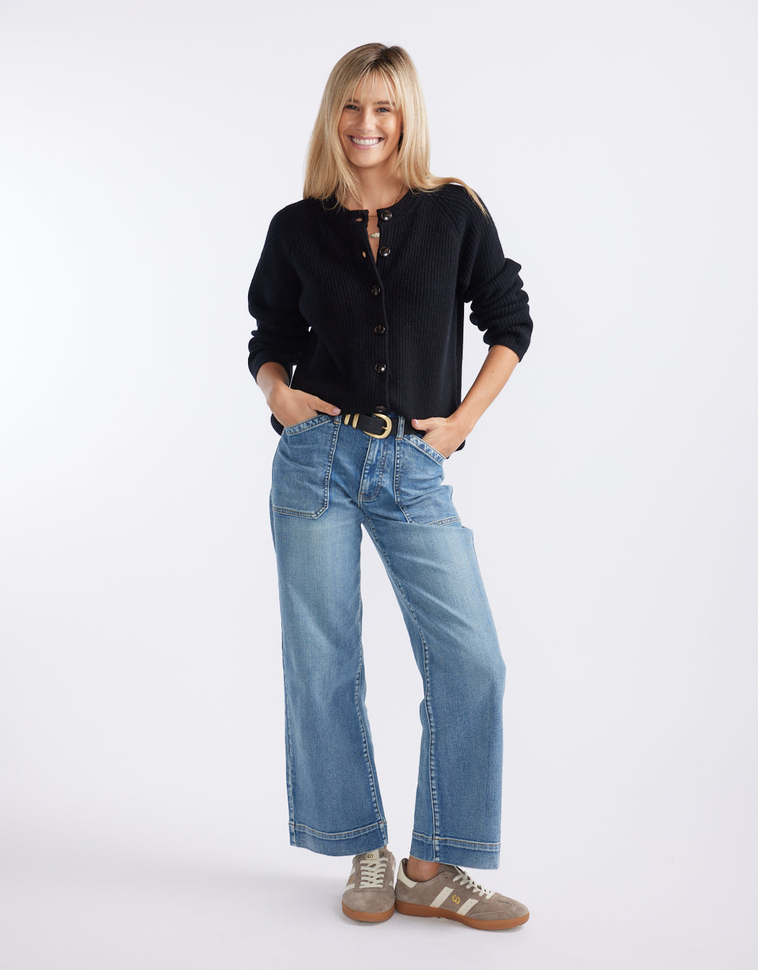 Maison Wool Cashmere Cardigan - Black