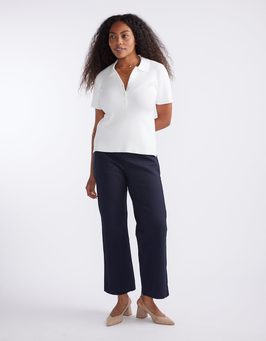 Timeless Straight Leg Ponte Pant - Navy/Navy