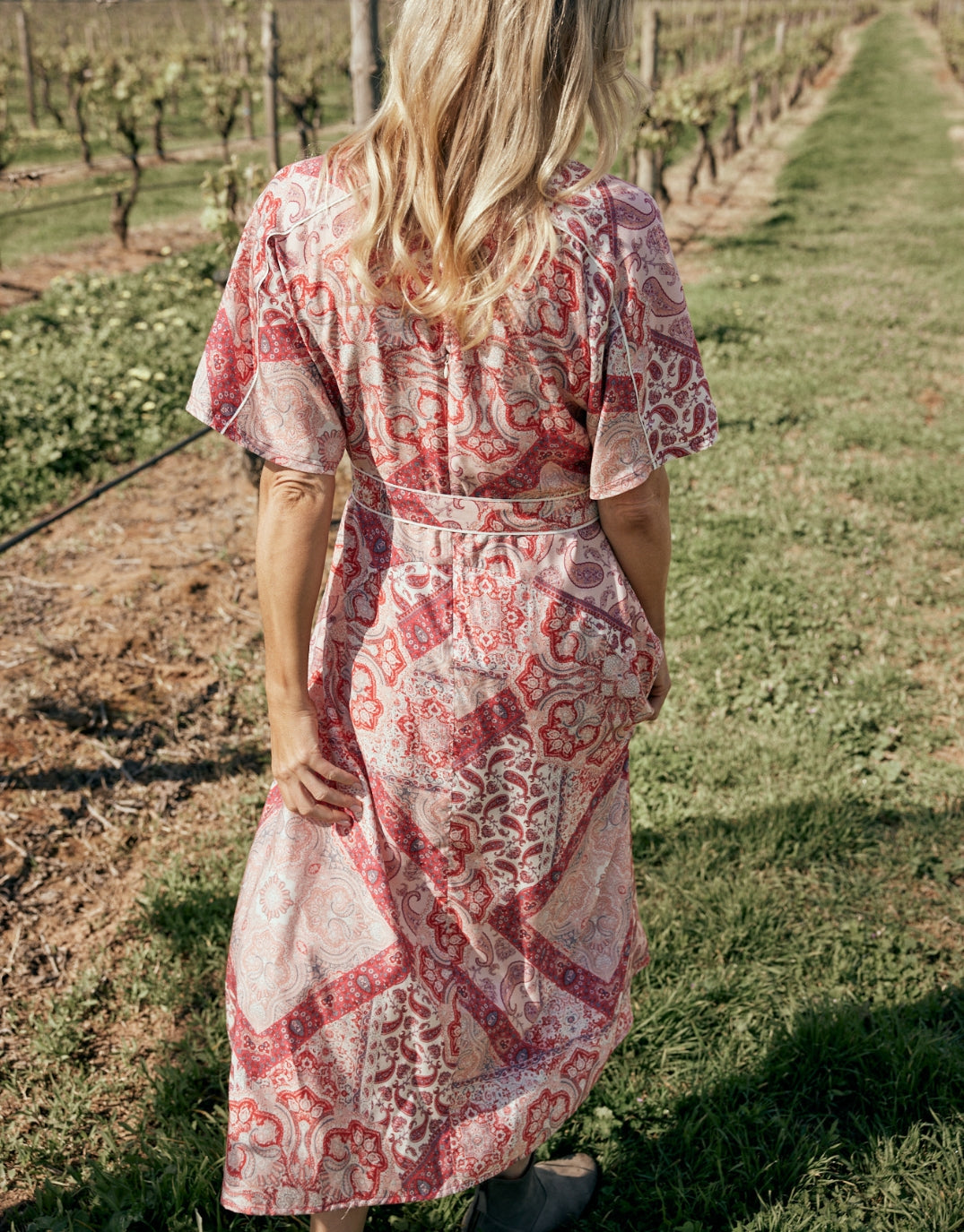 Among The Vines Midi Dress - Sunset Paisley