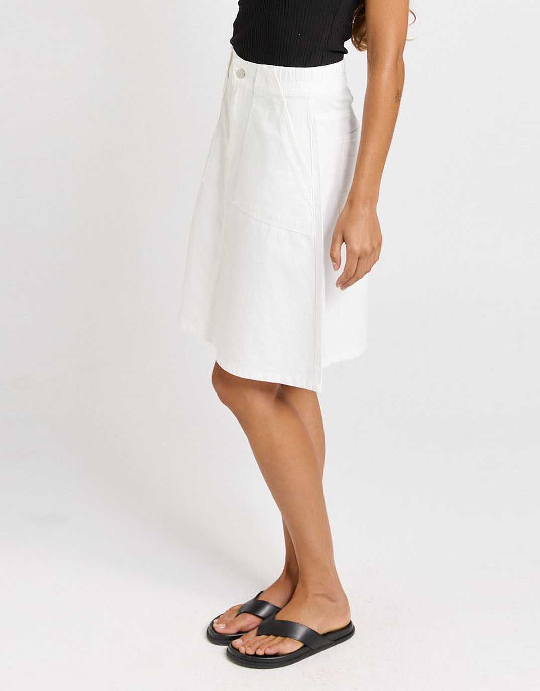 Aida Denim Skirt - White
