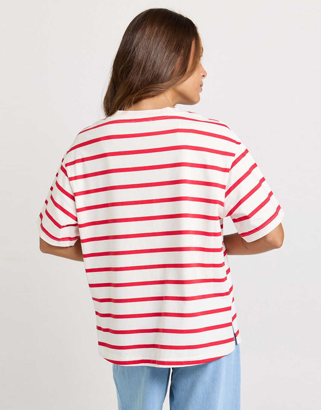 Relax Boxy Tee - Red/White Stripe