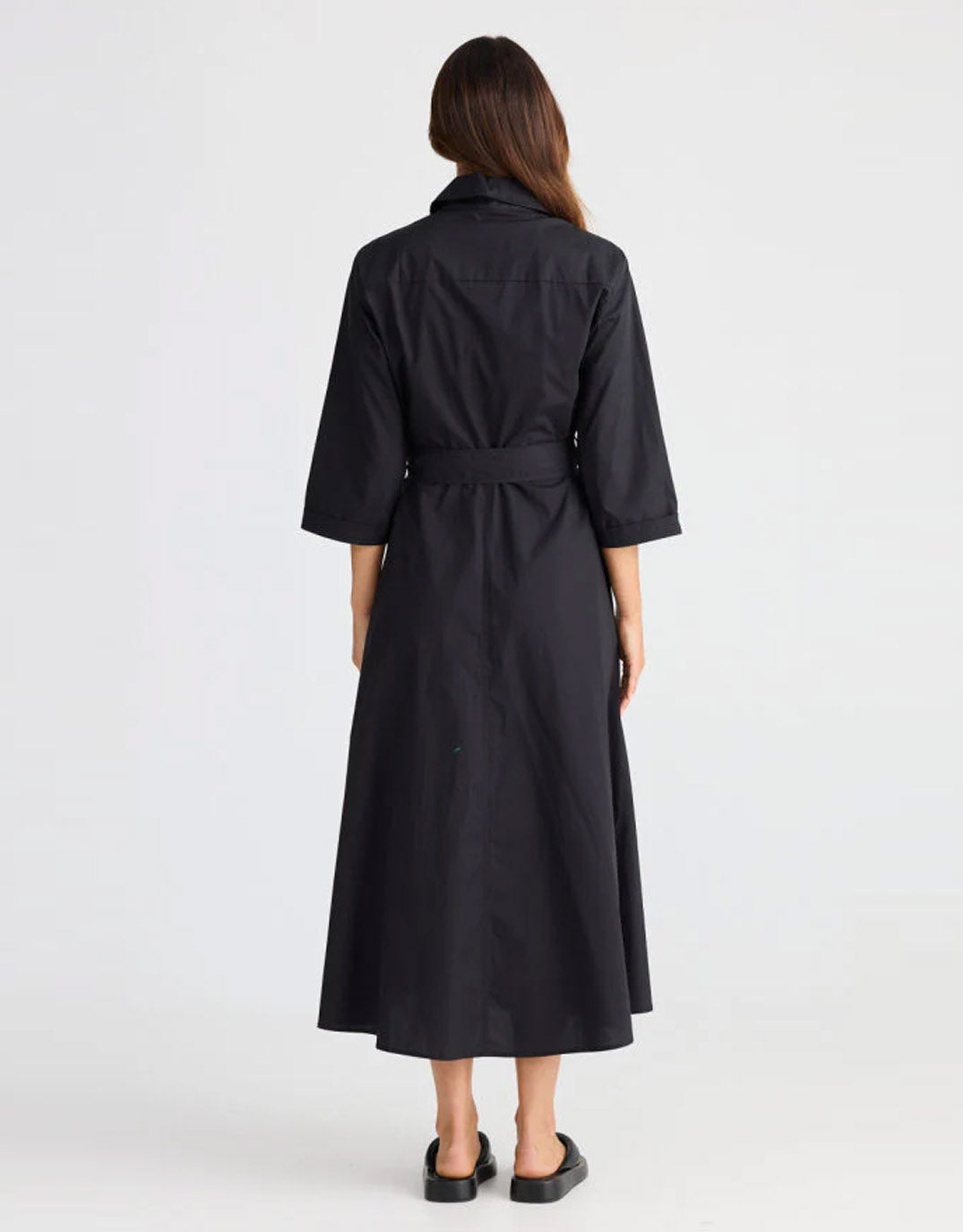 Rossellini 3/4 Sleeve Dress - Black