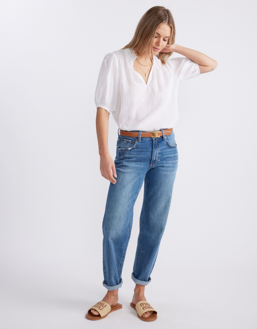 Camden Ruffle Blouse - White