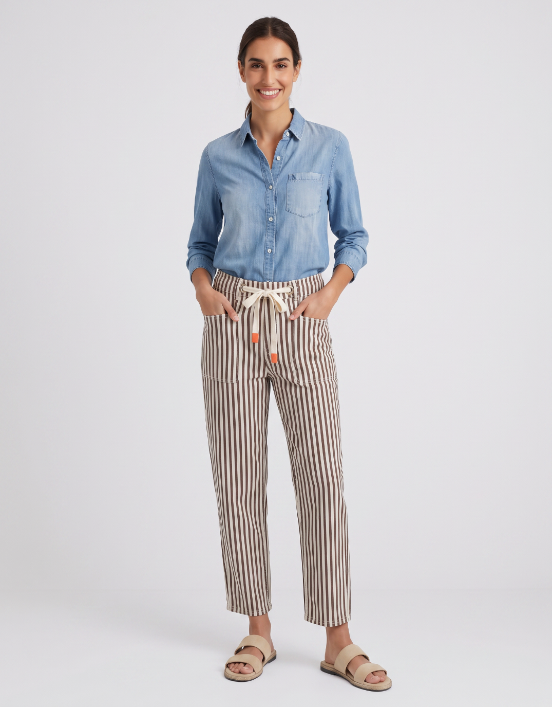 Carter Barrel Jeans - Chocolate Stripe