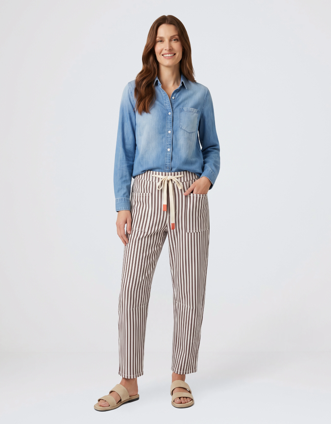 Carter Barrel Jeans - Chocolate Stripe