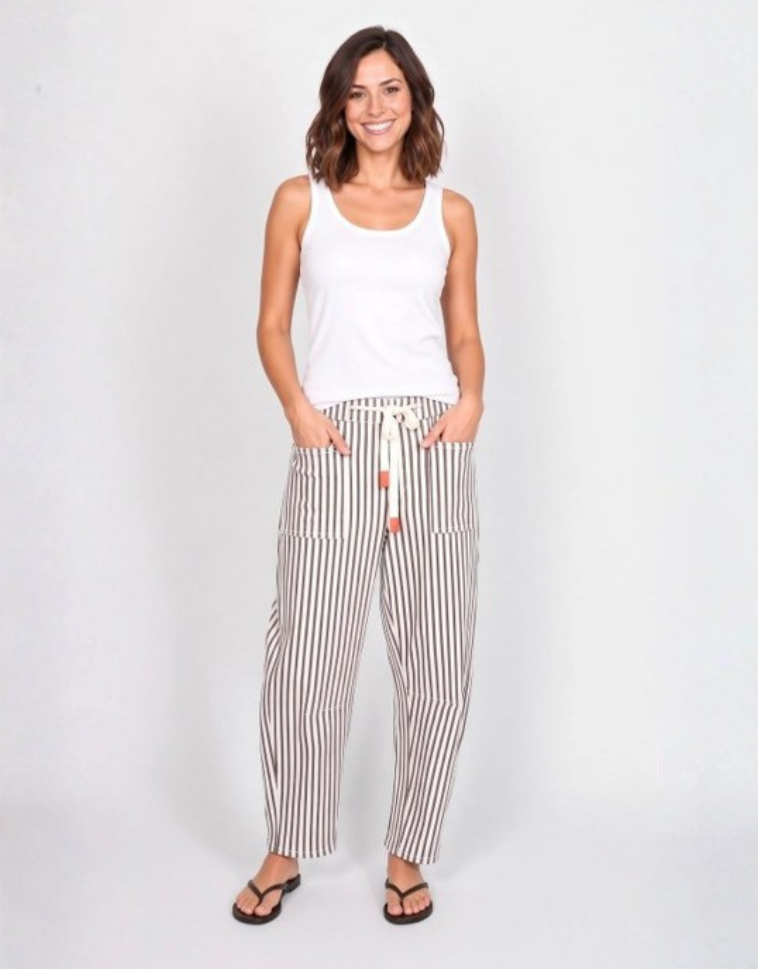 Carter Barrel Jeans - Chocolate Stripe