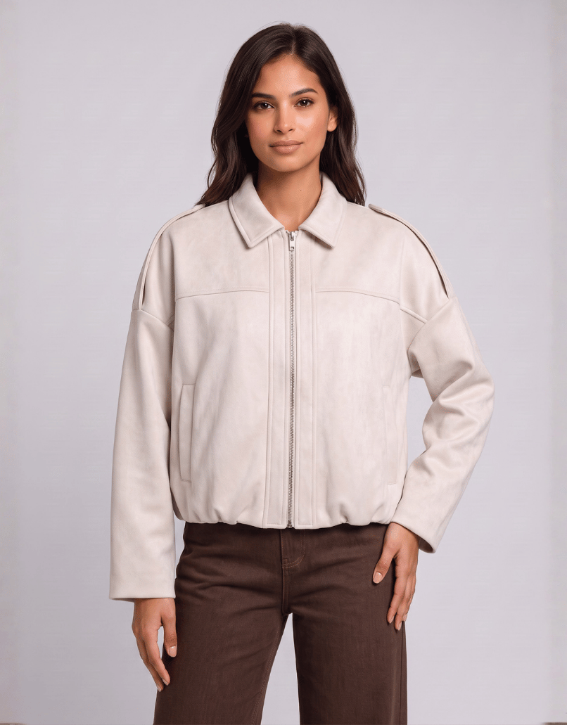 Elle Bomber Jacket - Cream