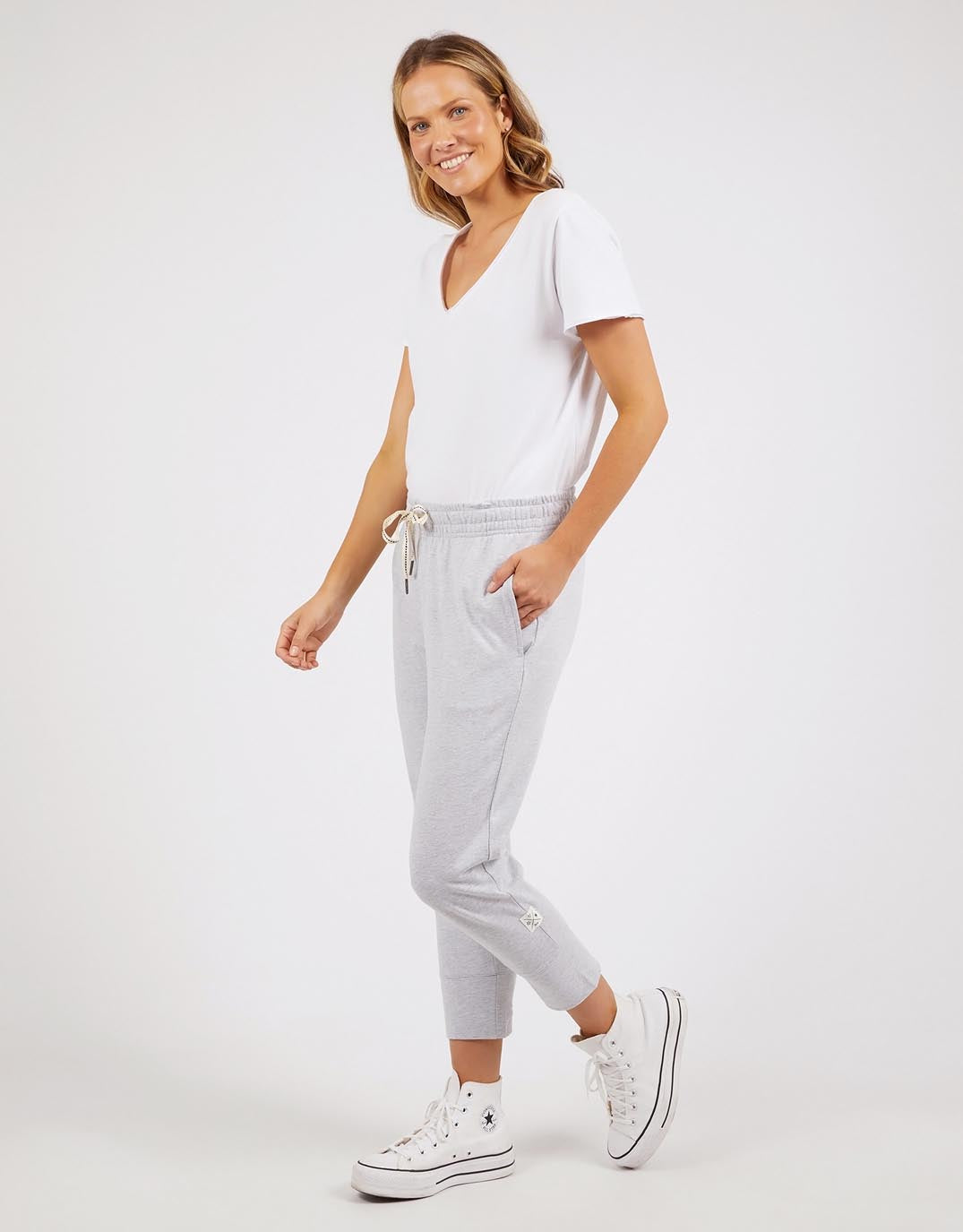 3/4 Brunch Pants - Grey Marle