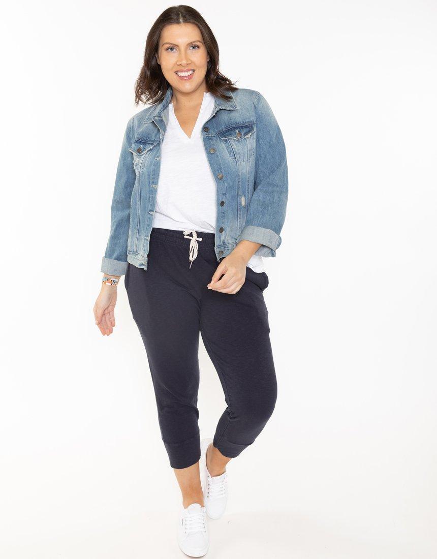 Elm - 3/4 Brunch Pants - Navy - White & Co Living Pants