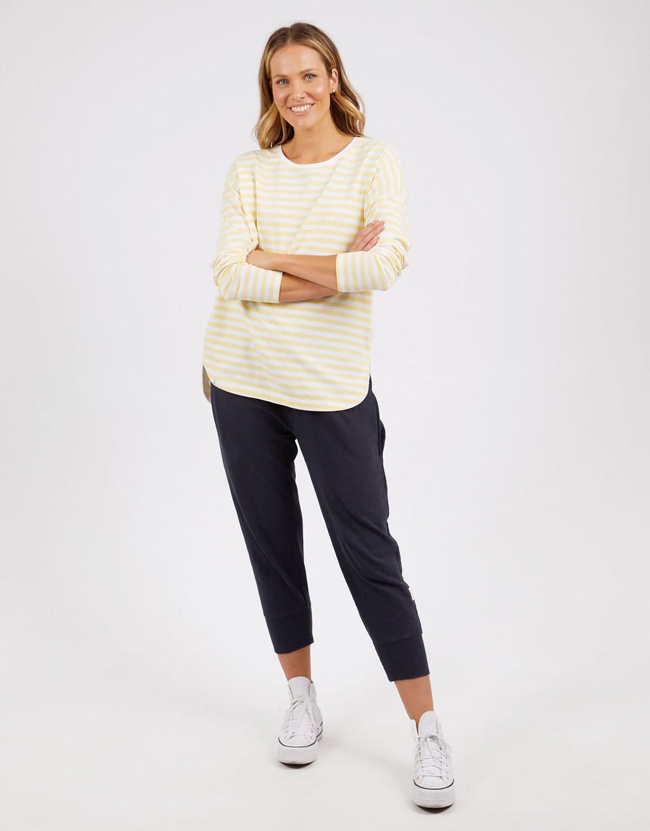 Buy Lauren Long Sleeve Stripe Tee Banana/White Stripe Elm for Sale