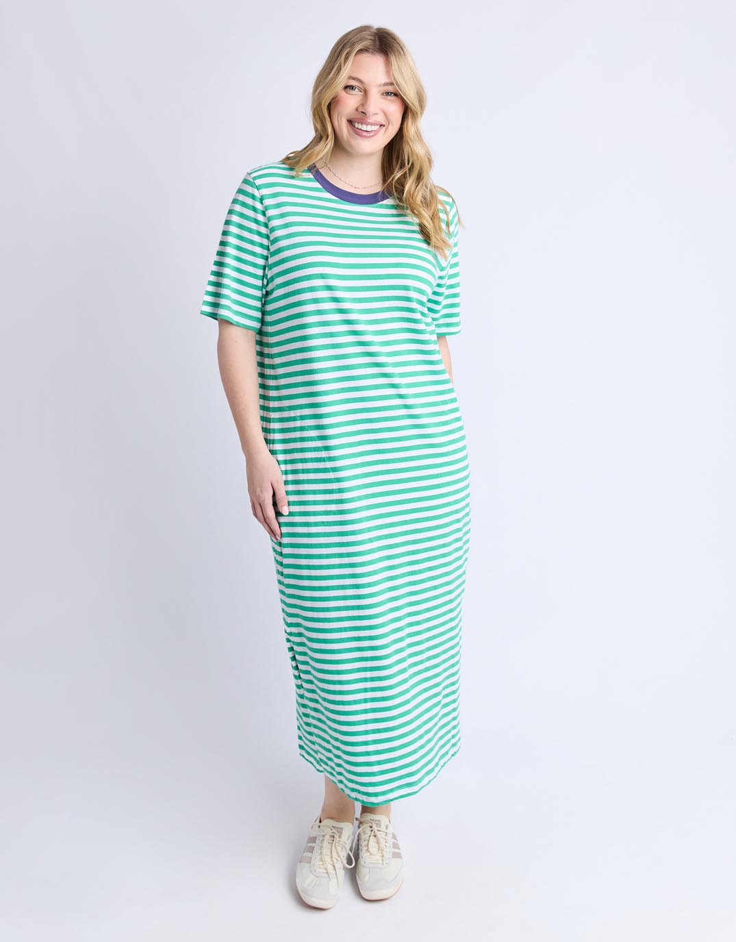 elm-merry-tee-dress-gumdrop-green-white-stripe-vintage-blue-womens-clothing