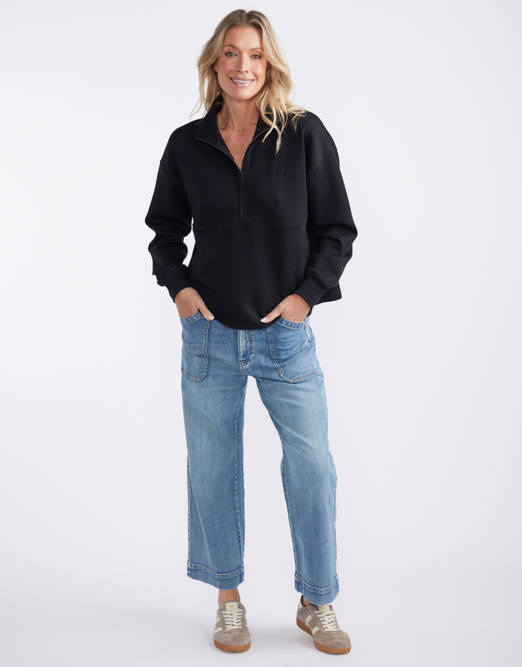 Escape Super Soft Half Zip Top - Black