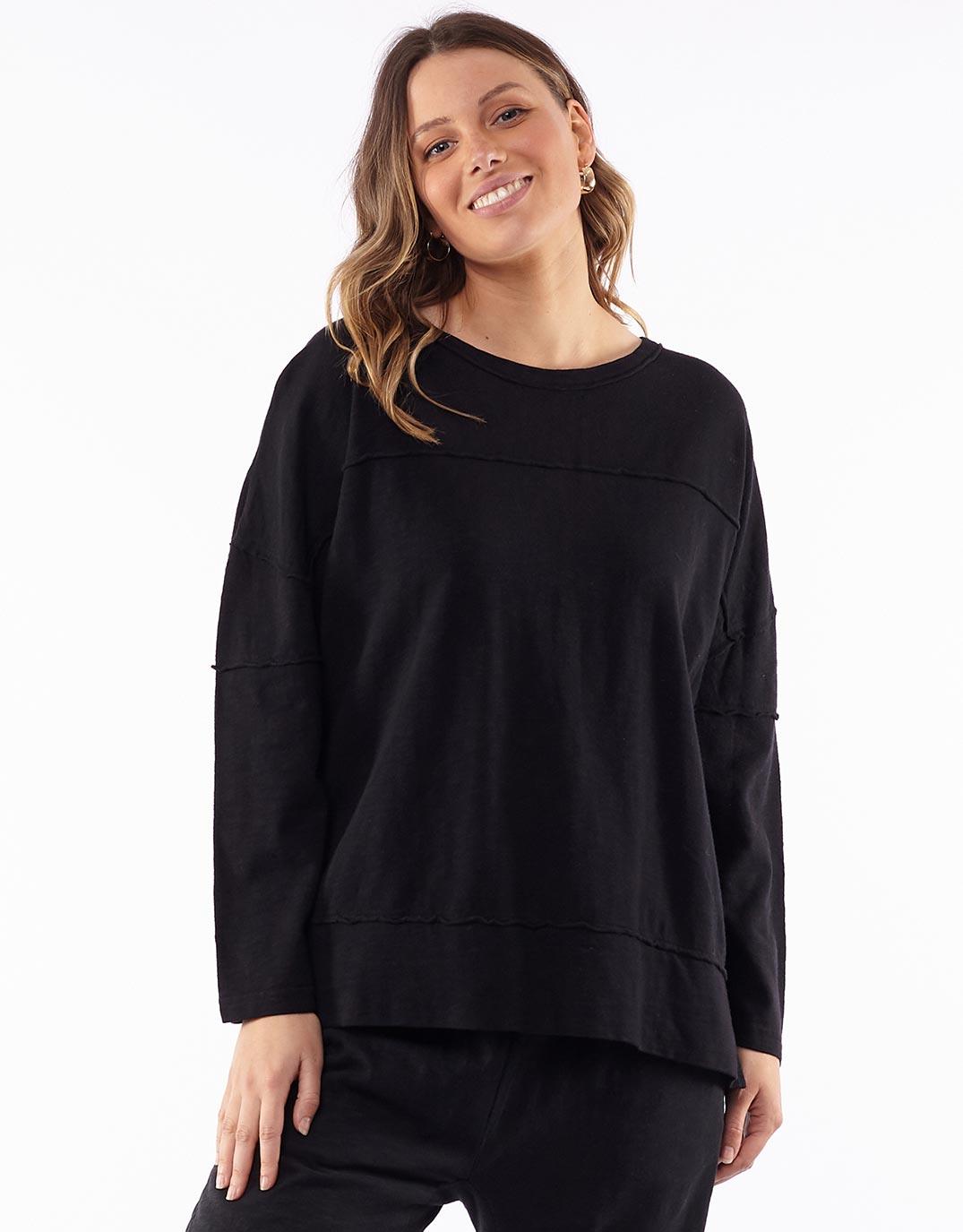 Foxwood - Jayne Throw On Top - Black - White & Co Living Jumpers