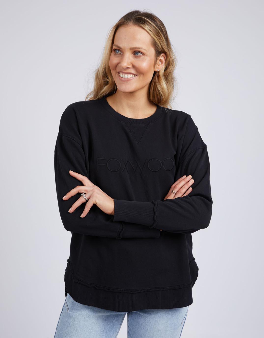 Foxwood - Simplified Crew - Black on Black - White & Co Living Jumpers