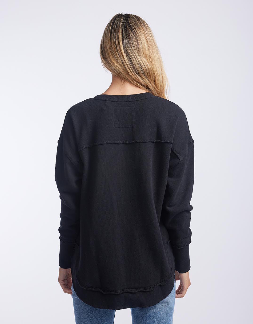 Foxwood - Simplified Crew - Black on Black - White & Co Living Jumpers