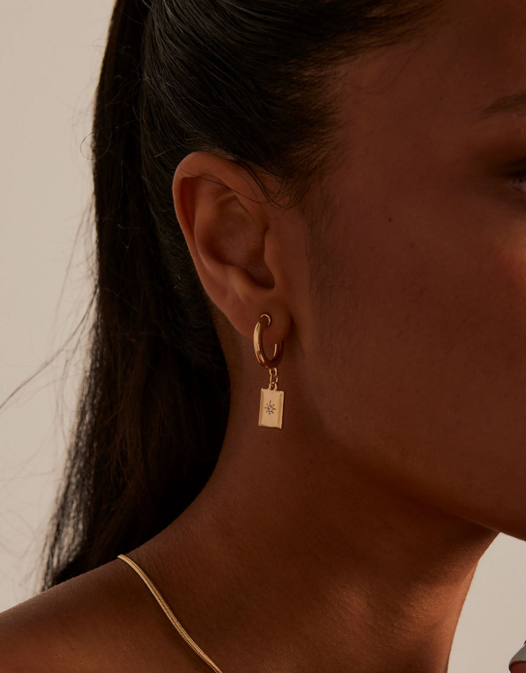 humble-heart-rectangle-pendant-gold-hoop-earrings
