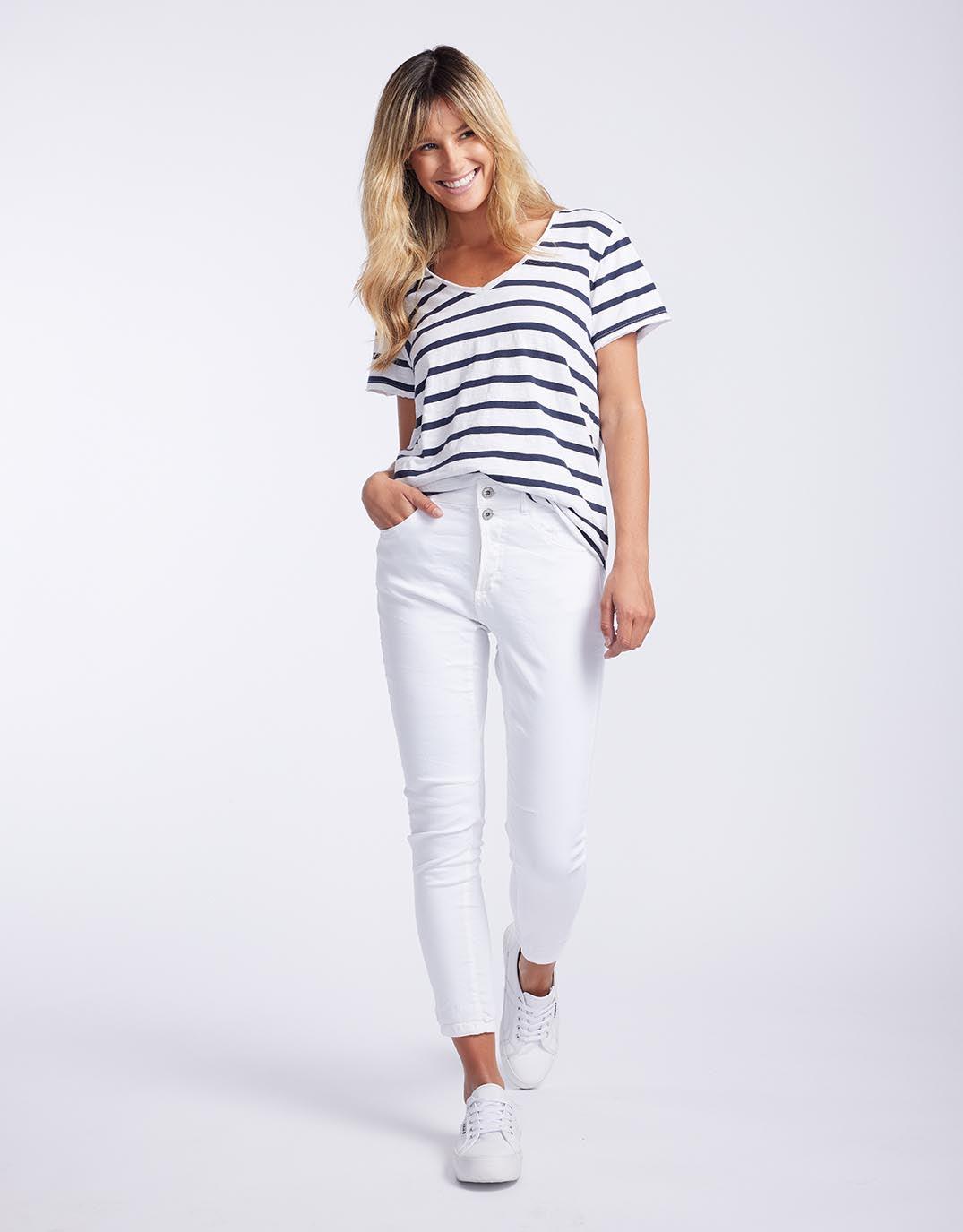 Italian Star - Emma Stretch Jean - White - White & Co Living Jeans