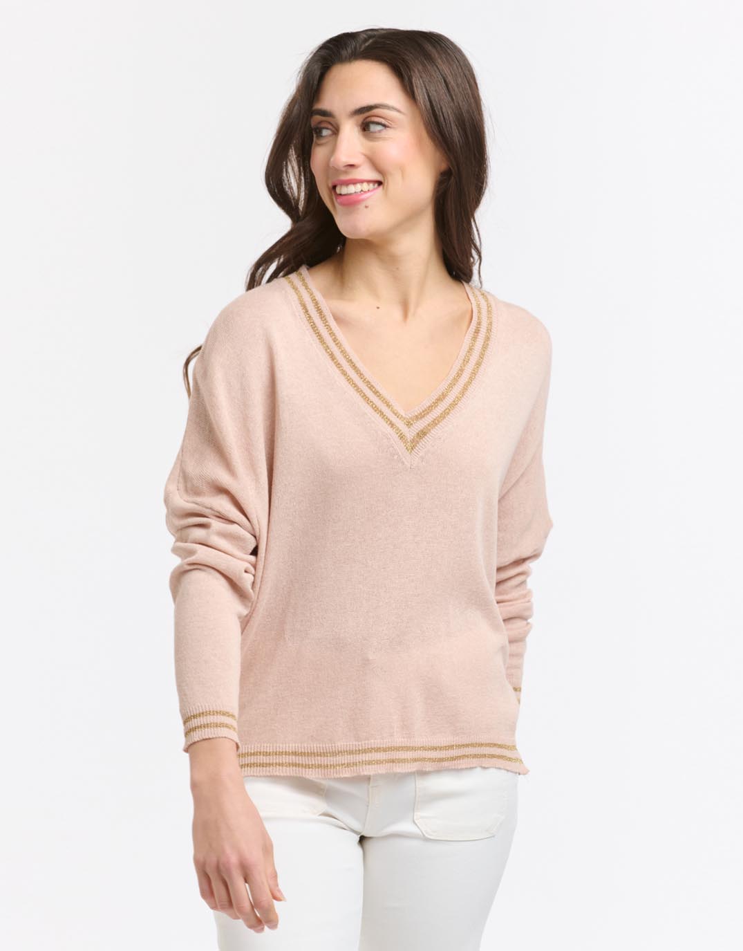 Lurex College Knit - Cipria Pink