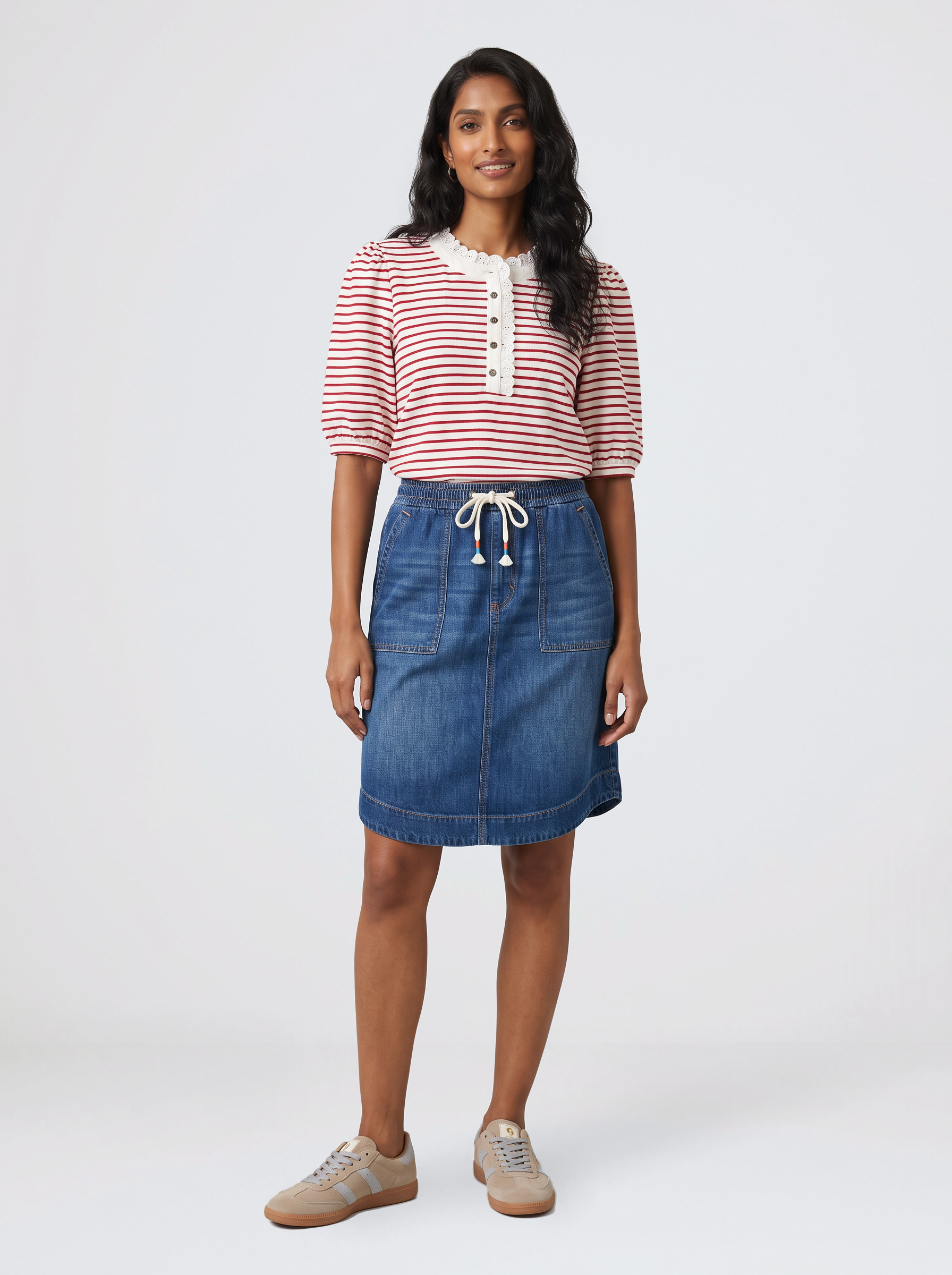 Jacqueline Top - Red/White Stripe