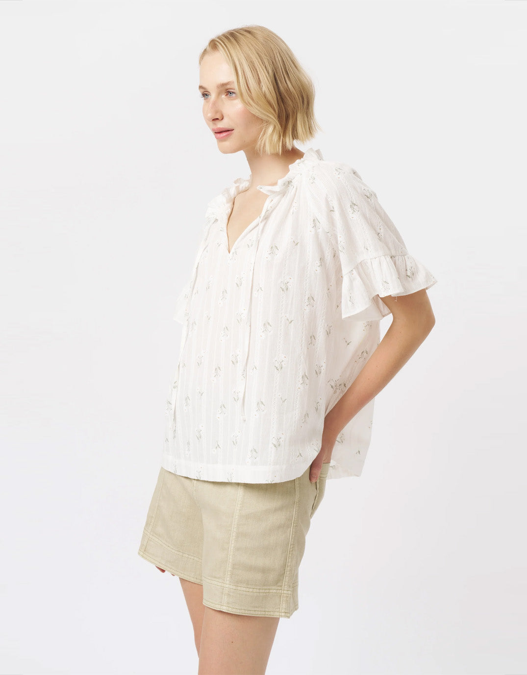 Patricia Shirt - White With Flowers