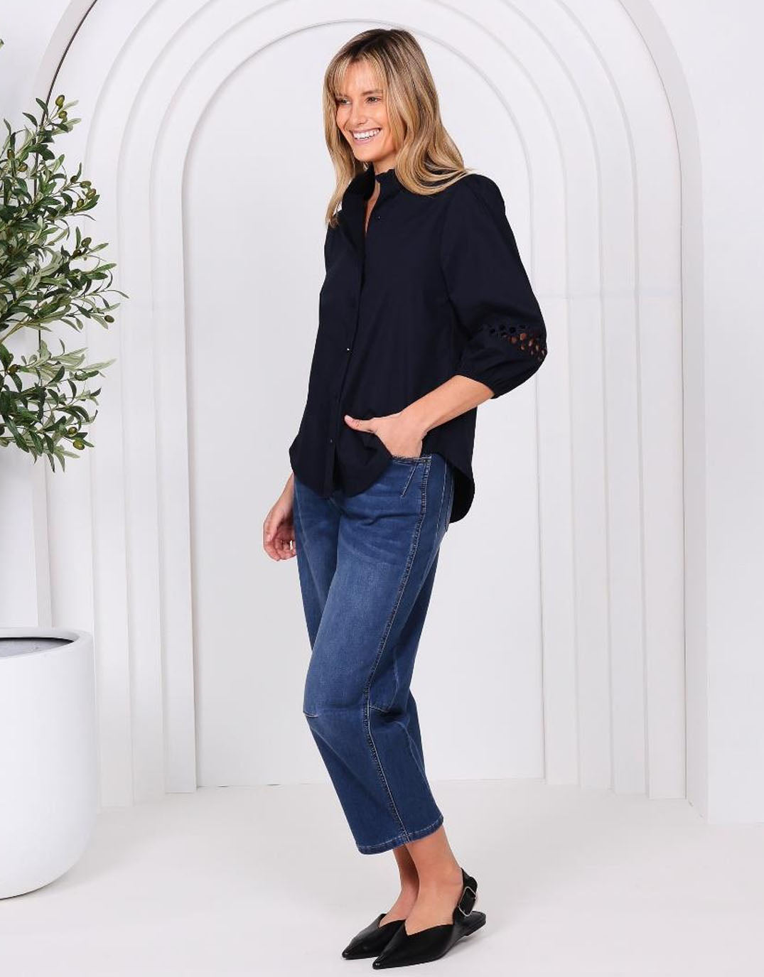 leoni-gabrielle-cotton-blouse-navy-womens-clothing