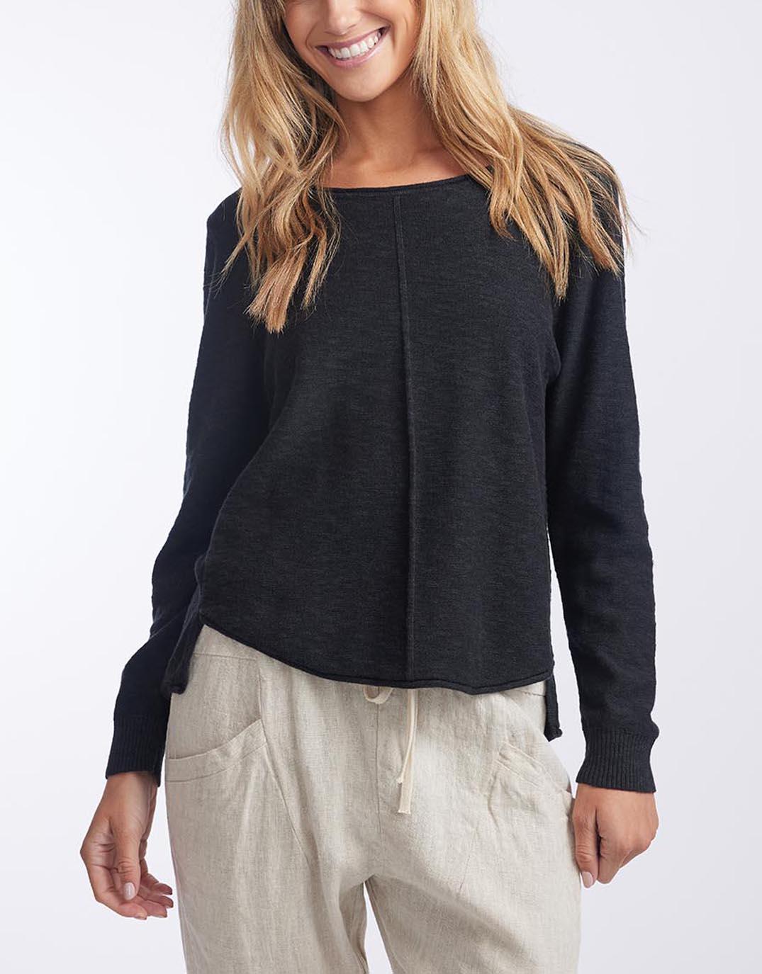 Little Lies - Sacha Summer Knit - Black - White & Co Living Knitwear