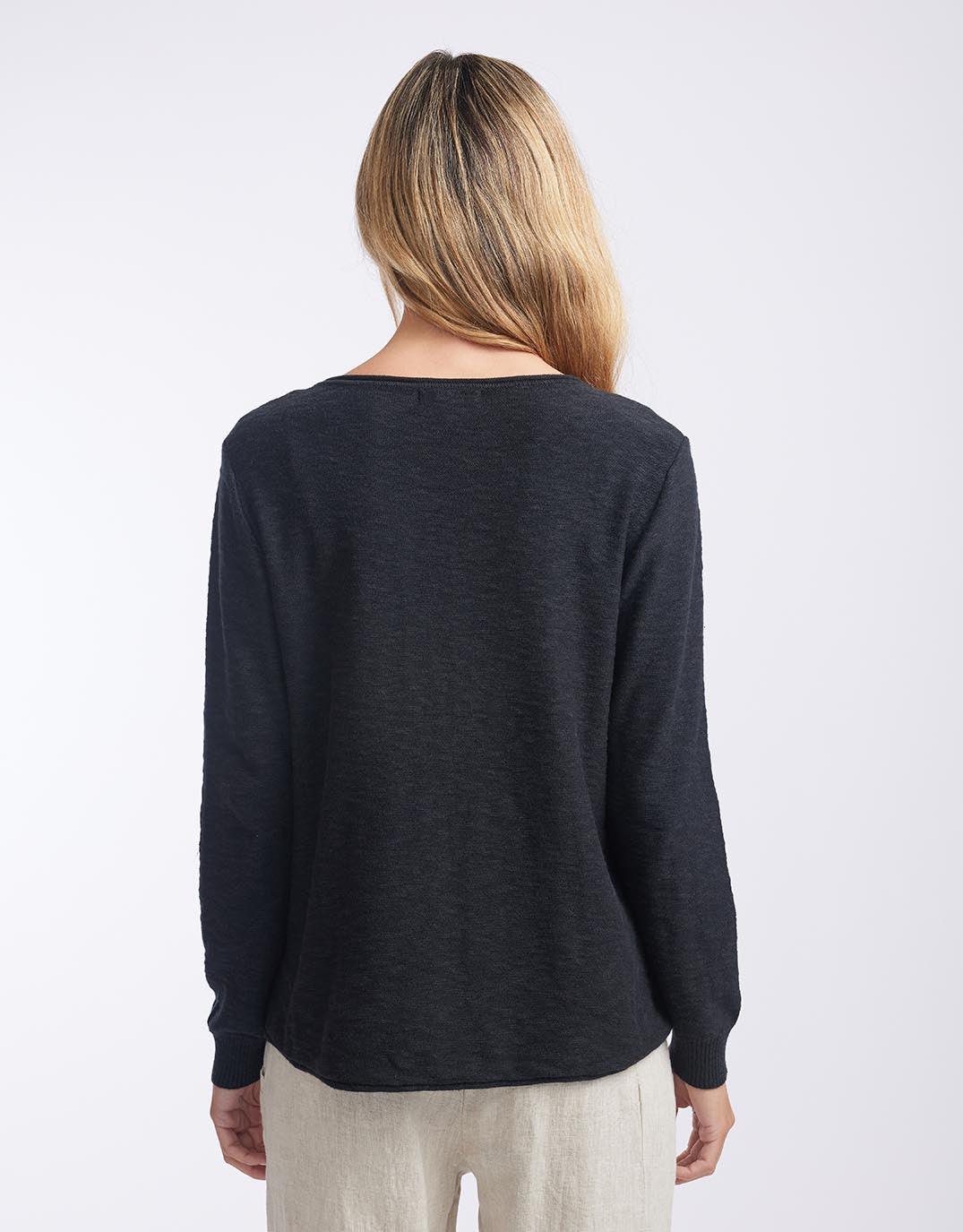 Little Lies - Sacha Summer Knit - Black - White & Co Living Knitwear