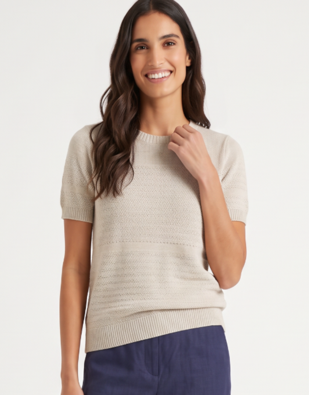 Maddie Knit Tee - Natural