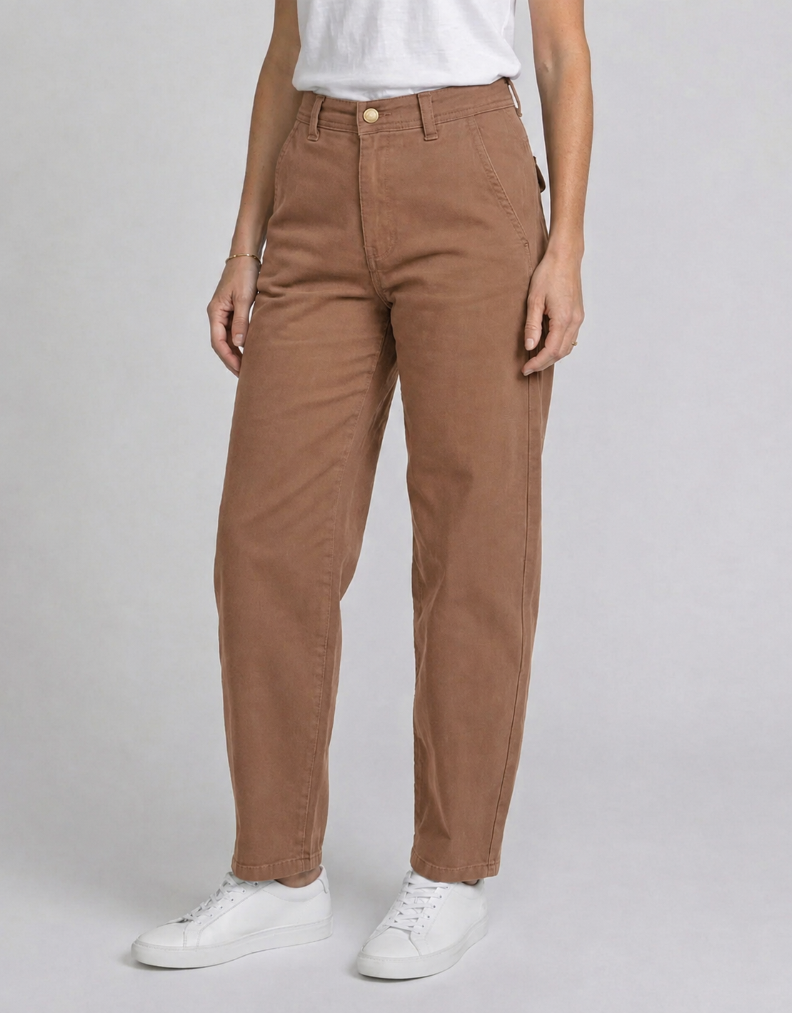 Piper Barrel Jeans - Warm Tan
