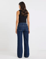 Concert Mid Rise Wide Leg Pocket Jean - Indigo