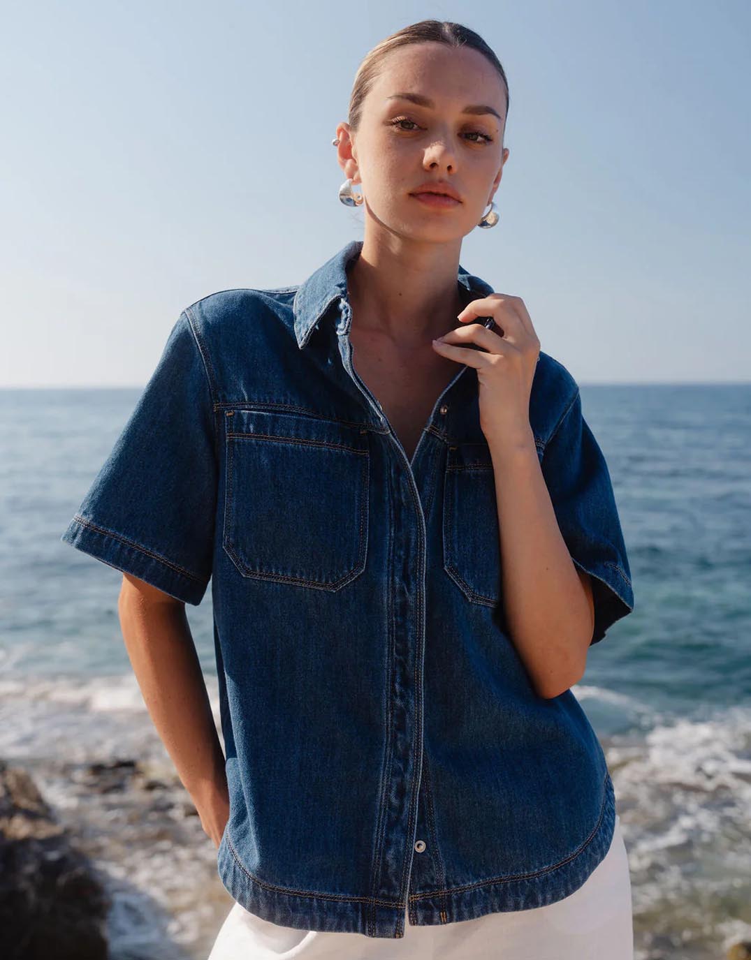 crucial-denim-short-sleeve-shacket-storm-blue-womens-clothing