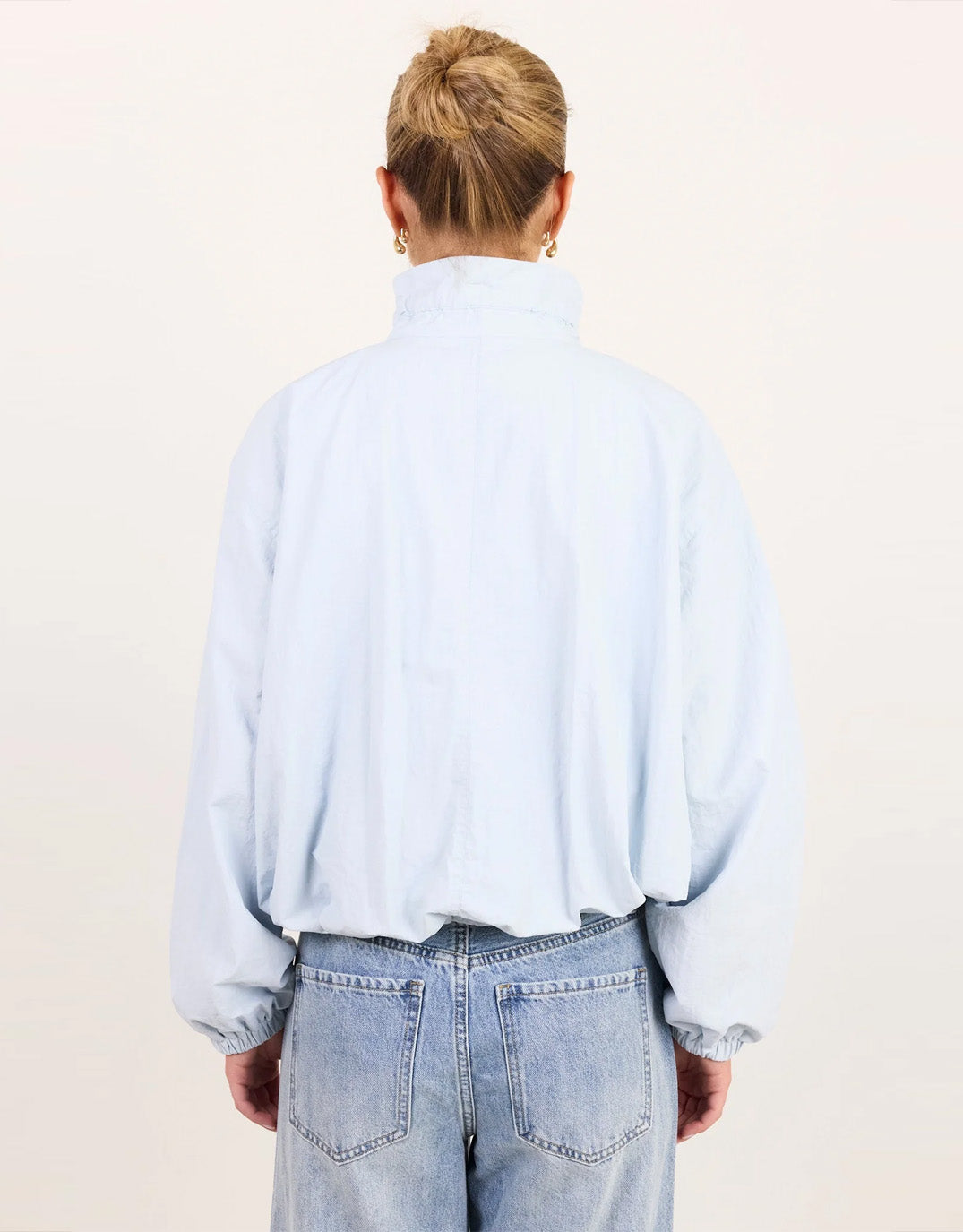 Element Drawstring Funnel Neck Bomber Jacket - Ice Blue