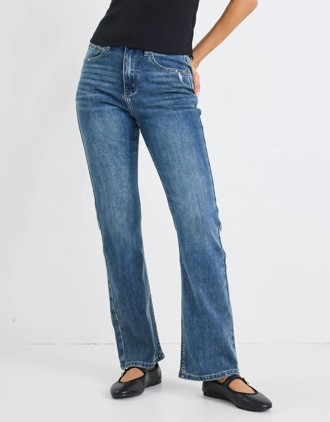 stories-be-told-farah-high-rise-soft-flare-jeans-mid-blue-womens-clothing