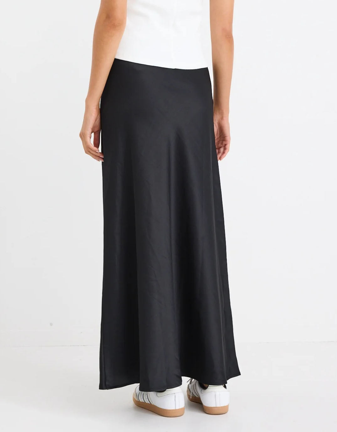 Prodigy Satin Bias Maxi Skirt - Black