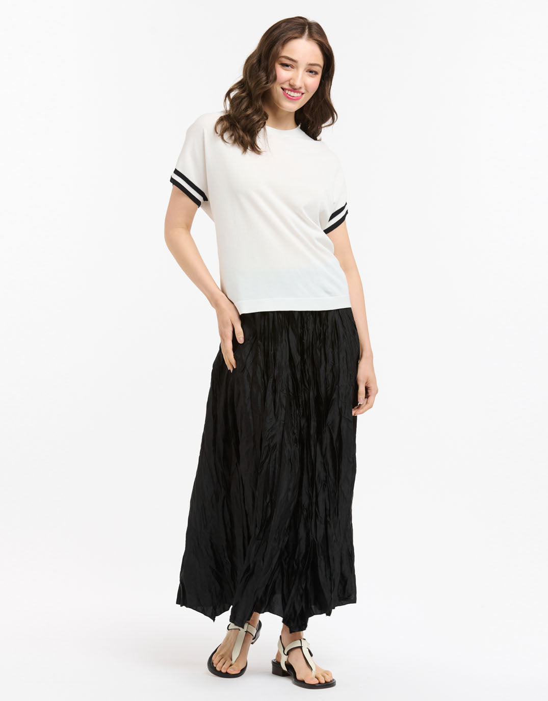 urban-luxury-knit-top-stripe-cuff-white-womens-clothing