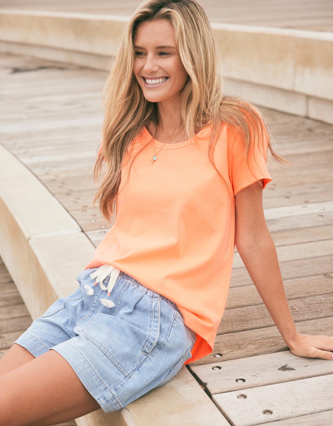Club Tropez Round Neck Tee - Citrus