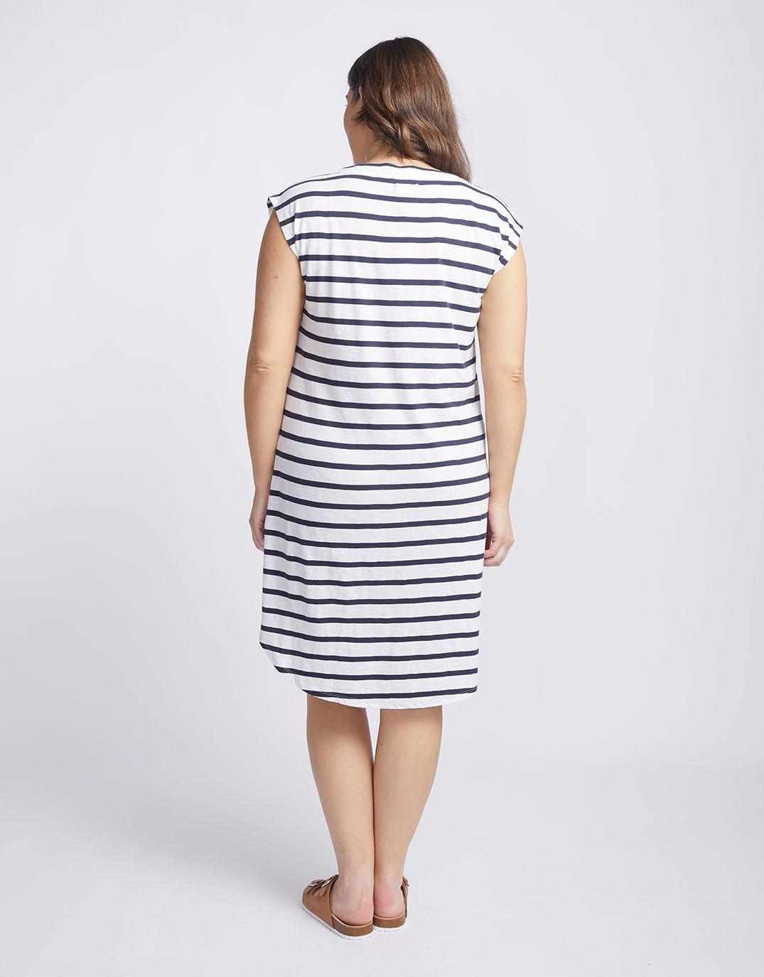 White & Co. - Beach Club Dress - White/Navy Stripe - White & Co Living Dresses