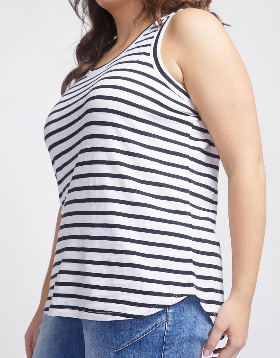 White & Co. - Original Tank - Black/White Stripe - White & Co Living Tees & Tanks