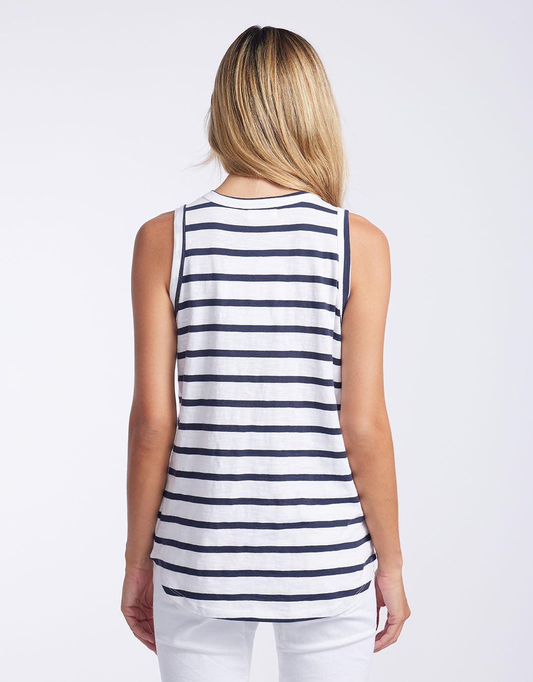 White & Co. - Original Tank - Navy/ White Stripe - White & Co Living Tees & Tanks