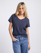 White & Co. - Original V Neck T-Shirt - Navy - White & Co Living Tops