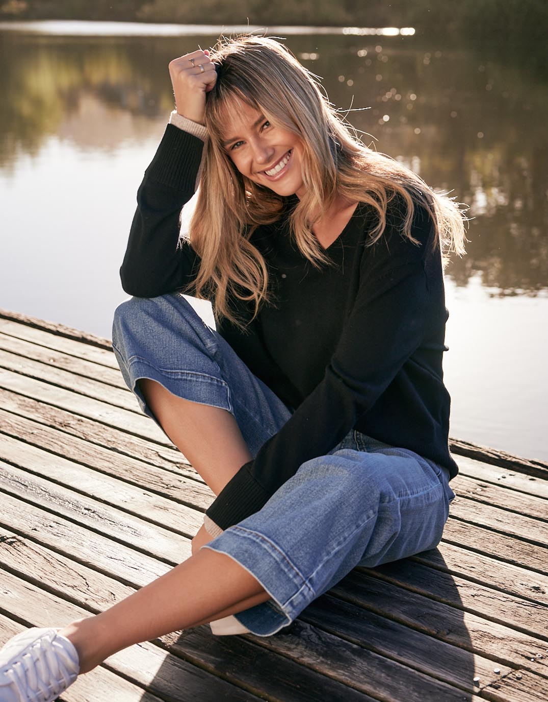 white-co-upstate-double-cuff-knit-jumper-black-oat-womens-clothing