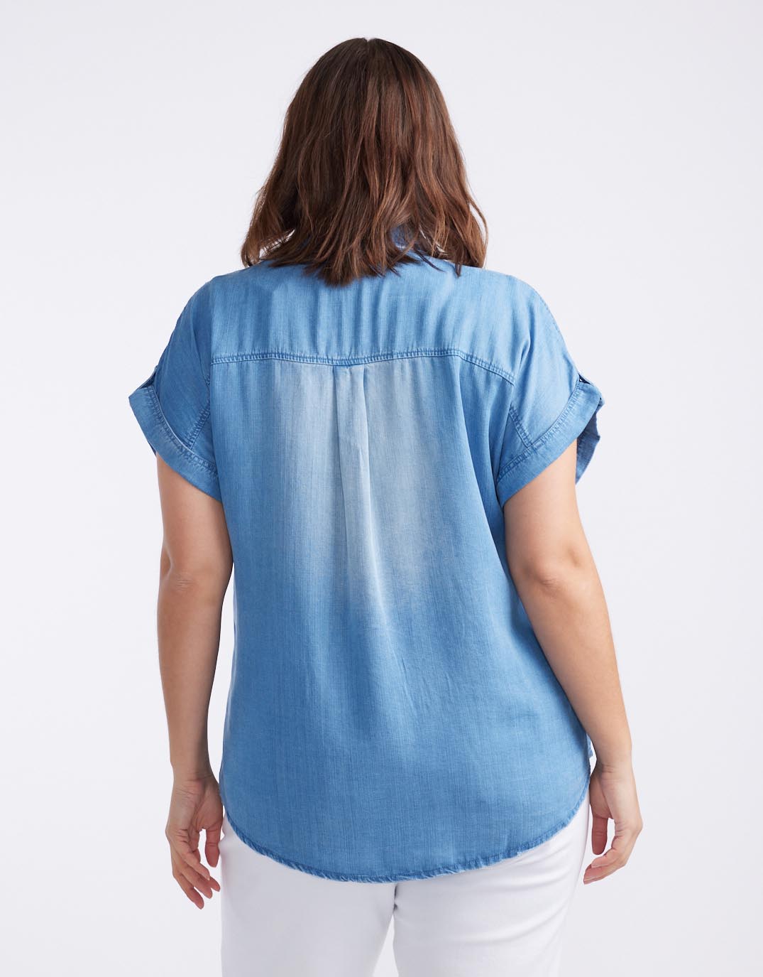 Amber Vintage Denim Short Sleeve Shirt - Chambray