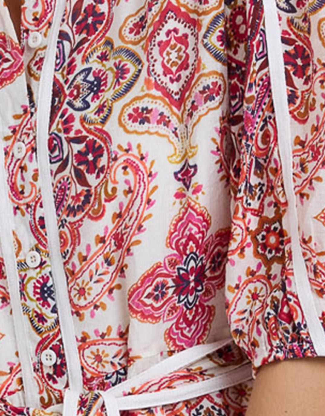 Paisley Midi Trim Dress - Paisley Print